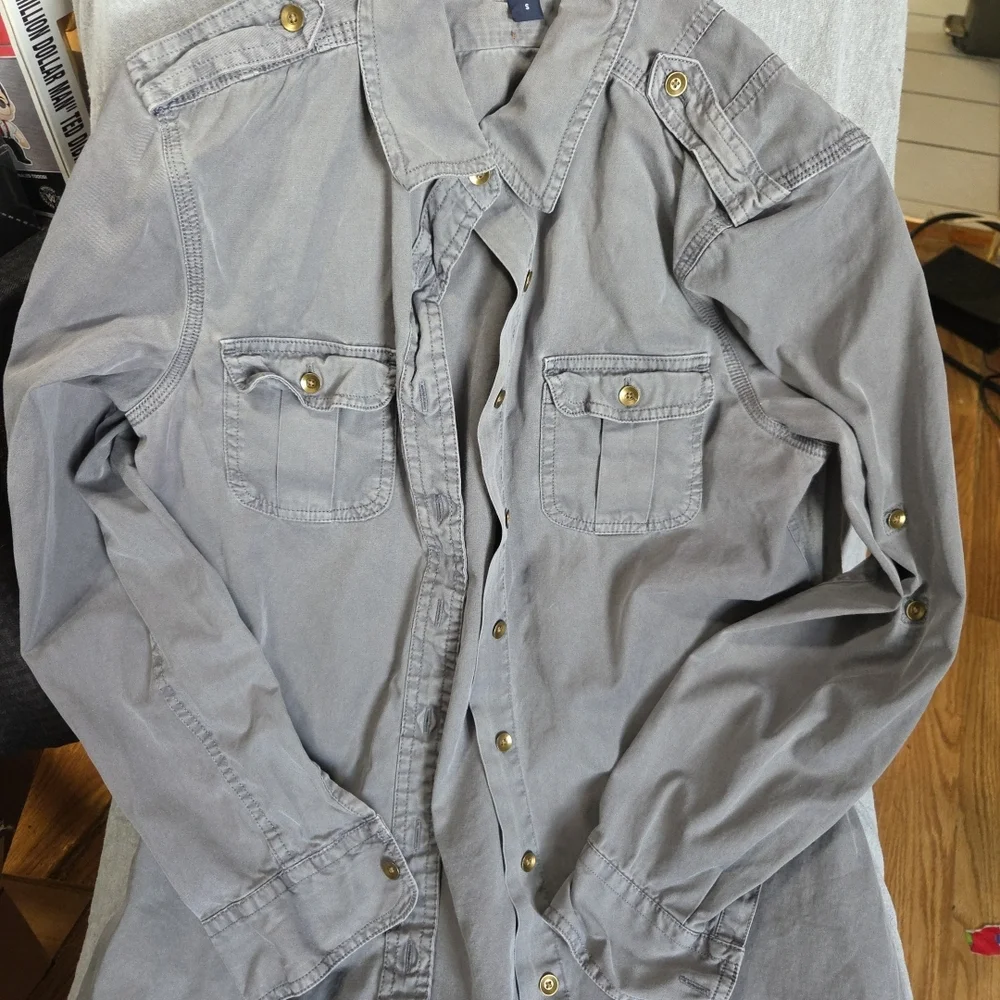 GAP Gray Button-Up Jacket - Picture 1 of 5
